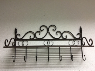 1 layer coat rack, wall rack, in wrought iron brown