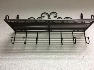 1 layer coat rack, wall rack, in wrought iron brown