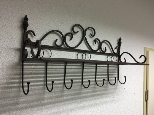 1 layer coat rack, wall rack, in wrought iron brown