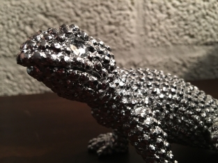 Linguaan-gekko electro silver painted, mooi!!