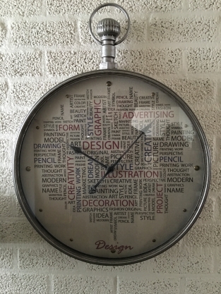 Large sturdy design-trendy metal wall clock.