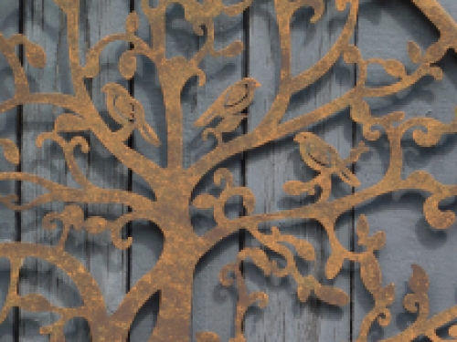 Wandschmuck aus Metall ''Baum des Lebens'', mit Vögeln