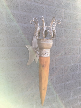 Torch, solid wood with forged metals