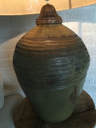 Unieke prachtige lamp op originele oude Azeatische water-kruik!!