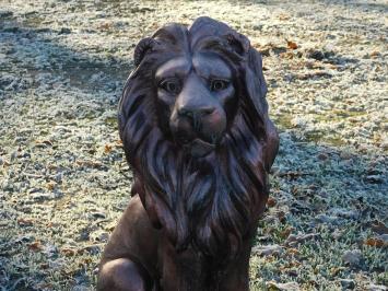 Seated lion - polystone - right looking - copper look