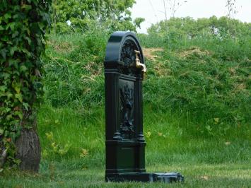 Stehbrunnen - Dunkelgrün - Aluminium - Messinghahn