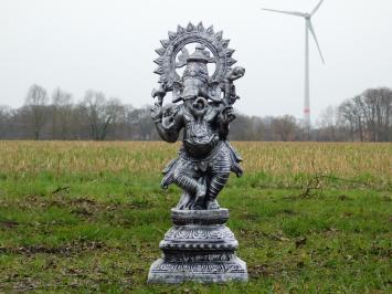 Ganesha XL - silbergrau mit schwarz - Polystone