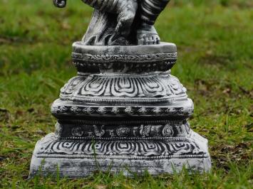 Ganesha XL - zilvergrijs met zwart - polystone