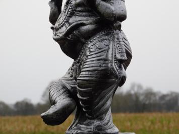 Ganesha XL - silbergrau mit schwarz - Polystone