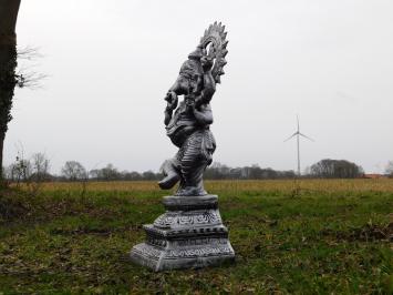 Ganesha XL - silbergrau mit schwarz - Polystone