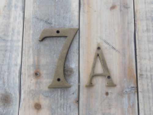 House numbers, brass antique-brass-any combination of 1-9