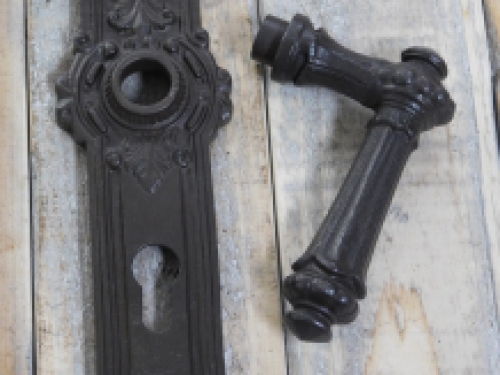 Set of door hardware - PZ 92 - for front door - antique iron