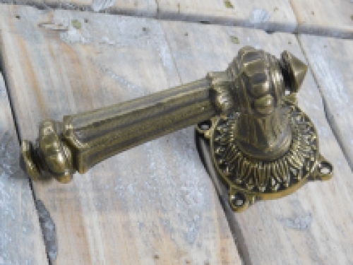 Set deurklinken met rozetten - messing - PZ