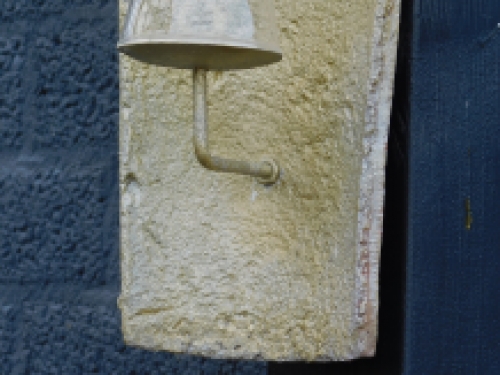 Wind light from roof tile, with candlestick and glass flask - in gold color!