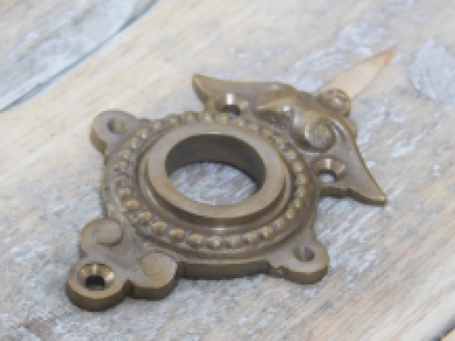 Rosette - patinated brass - for door handle or knob