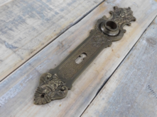 1 Door plate - Angels - patinated brass, for room door, BB72