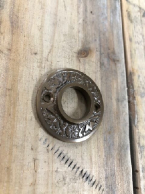 Decorative rosette - patinated brass - for door handle or knob