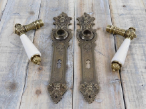 Set of door hardware BB72 - for internal doors - brass patinated