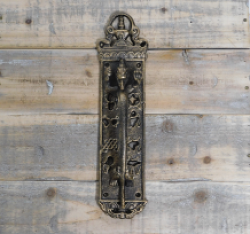 Door handle dragon guard, medieval, iron brass colour.