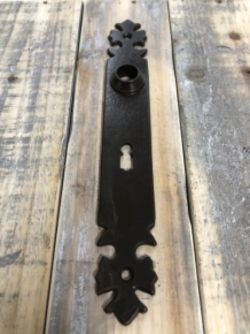 1 Long door plate iron brown ''Kruz'' - for room door, 72 mm.