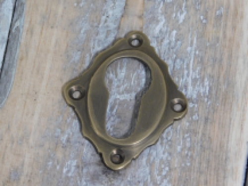 Rosette - patinated brass - for cylinder lock PZ