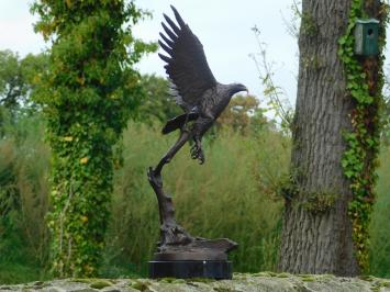 Bronzeadler auf Marmorsockel - 51 cm - Skulptur