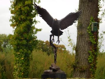 Bronze Eagle on Marble Base - 51 cm - Sculpture