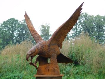 Eagle on Round Pedestal - 135 cm - Cast iron