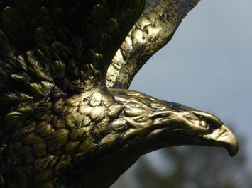 Adelaar op sokkel - polystone - goud/zwart