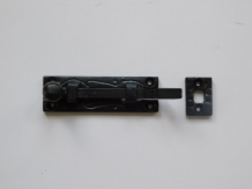 Slide lock - bolt 5'' - wrought iron, black powder coated