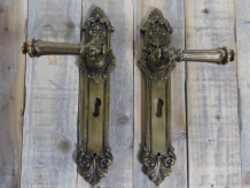 Set of door hardware - PZ - brass patinated - robust