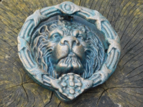 Door knocker Lion's head large, cast iron brass look, beautiful design!!!