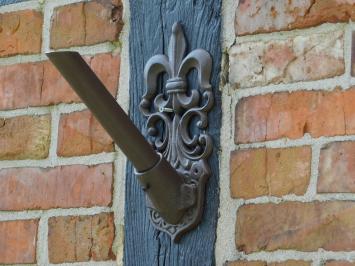 Flagpole holder with French Lily - Brown - Cast iron
