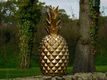 Dekorative Ananas XL - Polystone - Goldfarben
