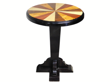 Antiker Art-Déco-Beistelltisch – Handgefertigt – Ø 60 cm – 75 cm hoch