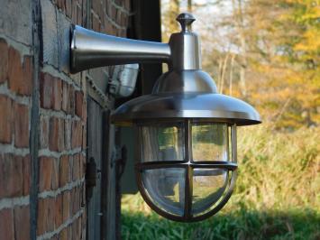 Antique classic ship's lamp - wall lamp - nickel-plated brass - fors