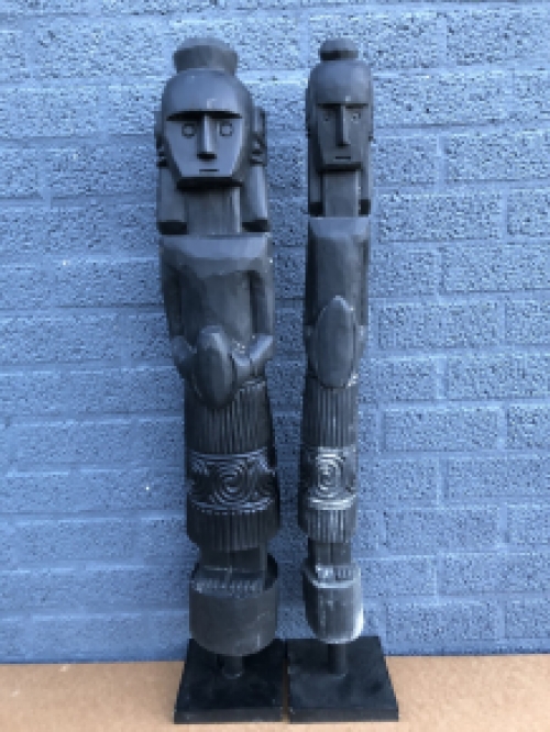Prachtig handgesneden Asmat beeld, Tibal Art wood handsnijwerk.