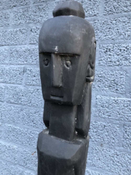 Prachtig handgesneden Asmat beeld, Tibal Art wood handsnijwerk.