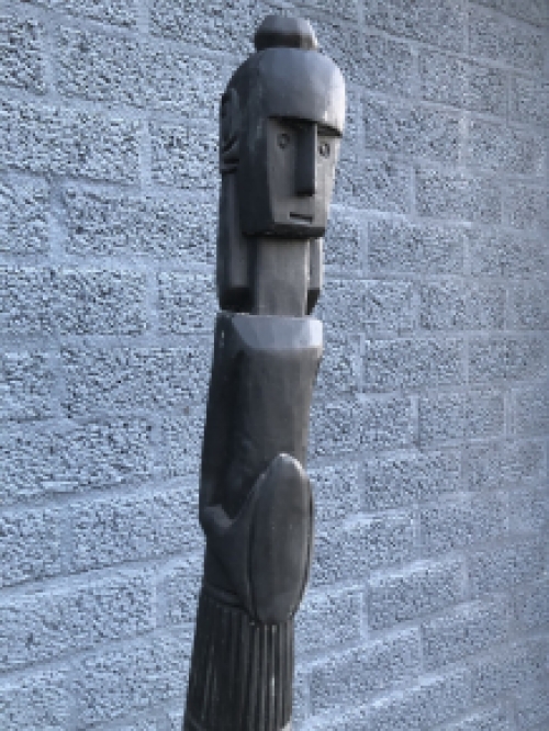 Prachtig handgesneden Asmat beeld, Tibal Art wood handsnijwerk.