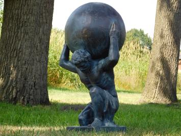 Atlas XL Statue – 70 cm – Antikblau bronze – Polystone