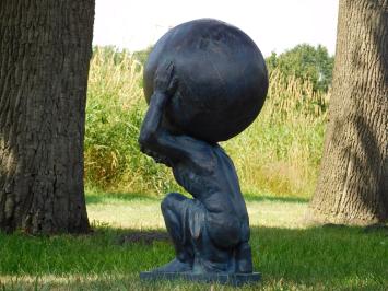 Atlas XL Statue – 70 cm – Antikblau bronze – Polystone