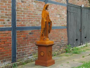 Statue of Mary on pedestal - 180 cm - Cast iron