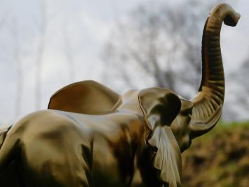 Statue Elefant - Keramik - Mattgold