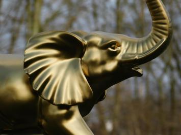 Statue Elefant - Keramik - Mattgold