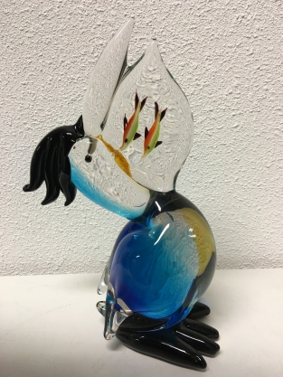 Beautiful glass-blown pelican, full of color.