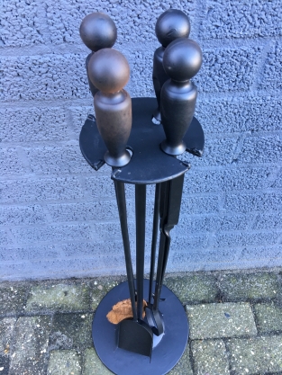 1 set Haard Gereedschap , zwart , smeedijzer