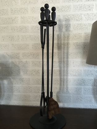 1 set Haard Gereedschap , zwart , smeedijzer
