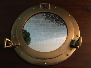 Brass ship window mirror foldable, beautiful.
