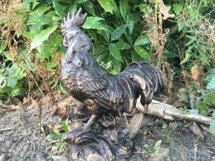 Sculptuur Haan metaal, bronskleur