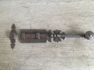 Schuifslot 40cm - klassiek - antiek ijzer